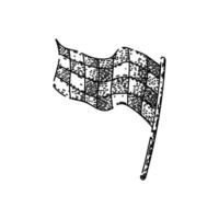 speed flag race sketch hand drawn item symbol vector