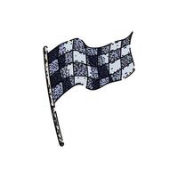 speed flag race sketch hand drawn element vector