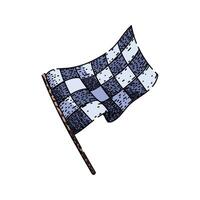 start flag race sketch hand drawn element vector