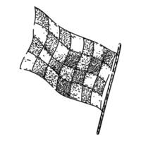 finish flag race sketch hand drawn item symbol vector
