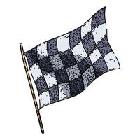 finish flag race sketch hand drawn element object vector