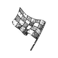 start flag race sketch hand drawn figure vector