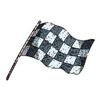 competition flag race sketch hand drawn item symbol vector