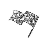 track flag race sketch hand drawn element vector