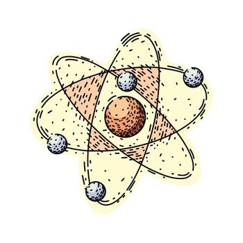 electron molecule atom sketch hand drawn element vector