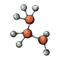 bonding molecule atom sketch hand drawn figure vector