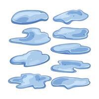 set puddle cartoon figure vector