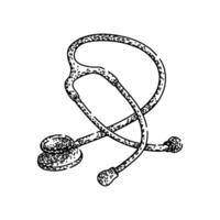 doctor stetoscope sketch hand drawn item object vector