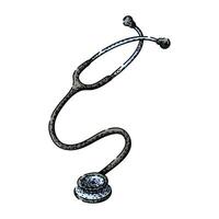 healthcare stetoscope sketch hand drawn element vector