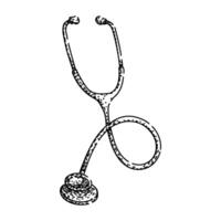 nurse stetoscope sketch hand drawn element vector