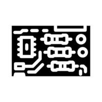 top view printed circuit board pcb glyph icon object vector