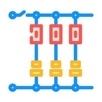 capacitors resistors layout color icon illustration vector