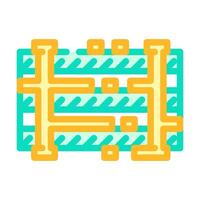 zoomed pcb layers stack color icon illustration vector