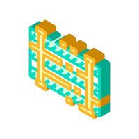 zoomed pcb layers stack isometric icon illustration vector
