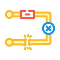 broken circuit path icon color icon illustration vector