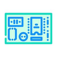 pcb labeled components color icon illustration vector