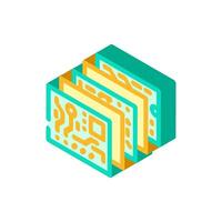 multi layered circuit design isometric icon illustration vector