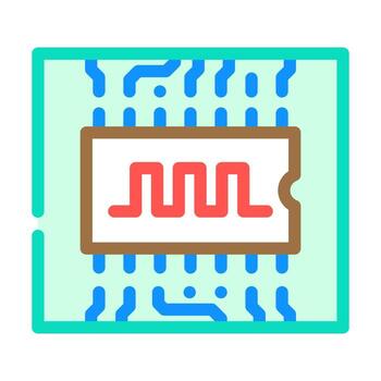 digital signal path board color icon illustration vector