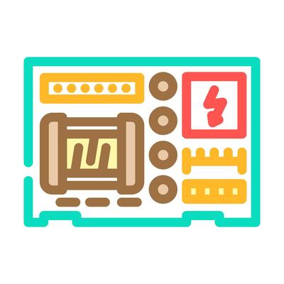 power supply section board color icon illustration