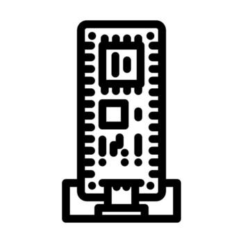 microcontroller connected board line icon illustration vector