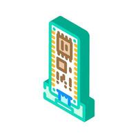 microcontroller connected board isometric icon illustration vector