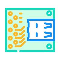 pcb connected usb port color icon illustration vector