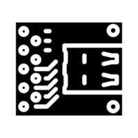 pcb connected usb port glyph icon illustration vector