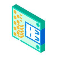 pcb connected usb port isometric icon illustration vector
