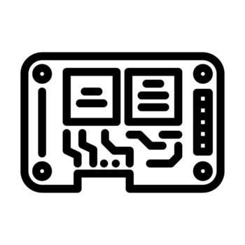 iot circuit board module line icon illustration vector