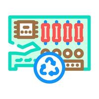 circuit board recycling color icon illustration vector