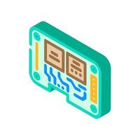 iot circuit board module isometric icon illustration vector