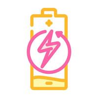 rechargeable battery color icon illustration vector