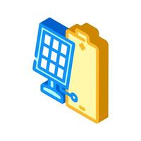 solar powered isometric icon badge vector