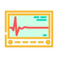flat heart monitor line mortality color icon illustration vector