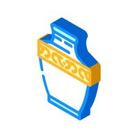 funeral urn mortality isometric icon illustration vector