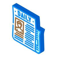 obituary newspaper mortality isometric icon illustration vector