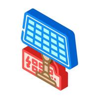 solar powered isometric icon illustration vector
