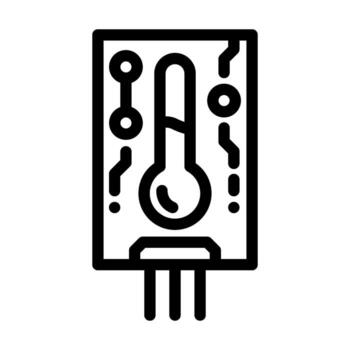 temperatura sensor módulo línea icono ilustración vector