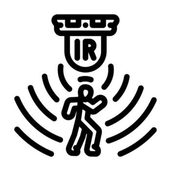 movimiento detección sensor módulo línea icono ilustración vector