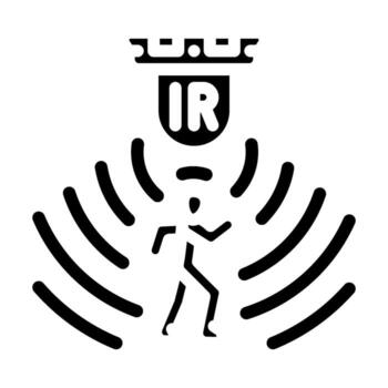 movimiento detección sensor módulo glifo icono ilustración vector