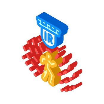 motion detection sensor module isometric icon illustration vector