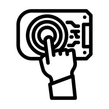 toque sensor módulo línea icono ilustración vector