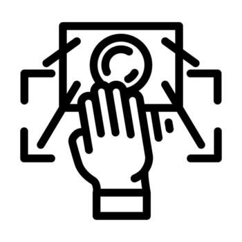 gesto reconocimiento sensor línea icono ilustración vector