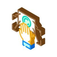 gesture recognition sensor isometric icon illustration vector