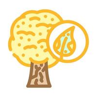 tree sick yellow leaves color icon illustration vector