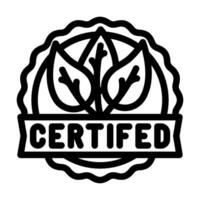 green certification line icon illustration vector