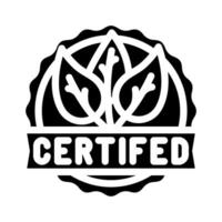 green certification glyph icon illustration vector