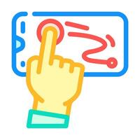 one touch operation color icon illustration vector
