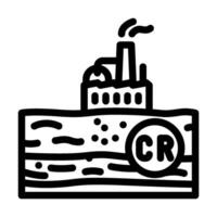chromium contaminated groundwater factory site line icon illustration vector