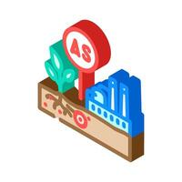 arsenic poisoning crops mining area isometric icon illustration vector